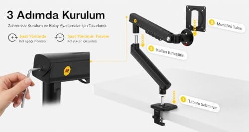 A5 17''-32'' Tek Kol 2-9 kg Vesa Uyumlu Monitör Standı
