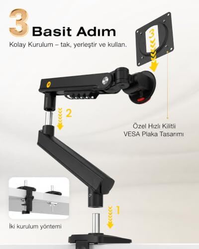 A5 17''-32'' Tek Kol 2-9 kg Vesa Uyumlu Monitör Standı