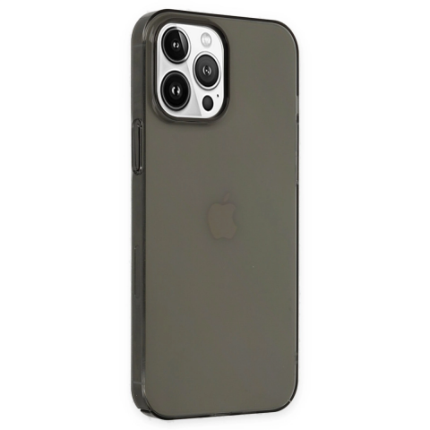 Apple İphone 14 Pro Kılıf Pc Sert Şeffaf Kapak - Siyah