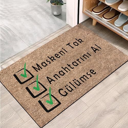 Kapı Önü Paspası, Modern ve Şık, Ev, Ofis ve Dış Mekân Kullanımı için (Pozitif Başlangıç) 45x65