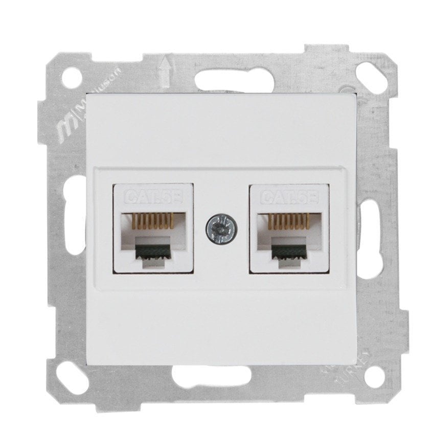 Mutlusan Rita Mek Tuş Data Priz i 2*Rj45 Cat 5 E  Beyaz 2200 138 0101