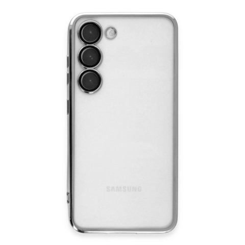 Samsung Galaxy S23 Kılıf Razer Lensli Silikon - Gümüş