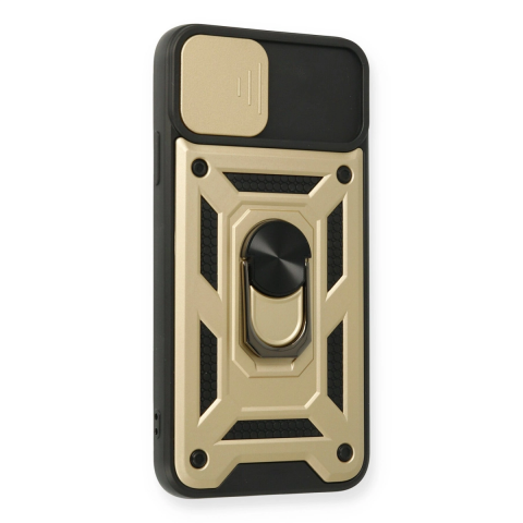 Apple İphone 11 Pro Kılıf Pars Lens Yüzüklü Silikon - Gold