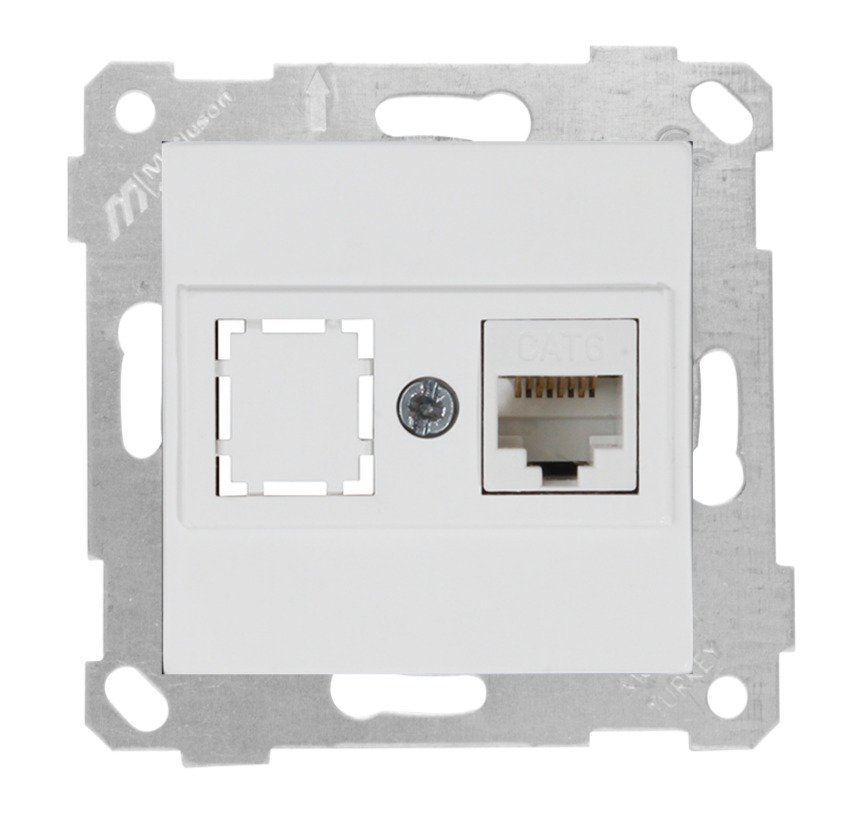 Mutlusan Rita Mek Tuş Data Priz i 1*Rj45 Cat 6  Beyaz 2200 140 0101