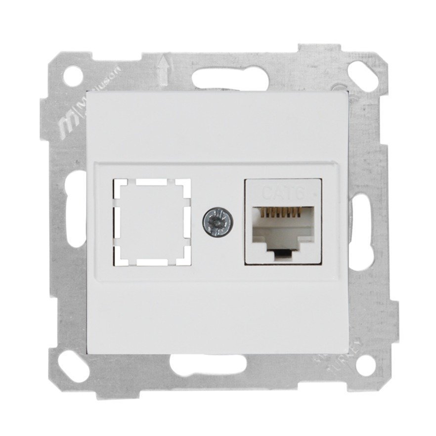 Mutlusan Rita Mek Tuş Data Priz i 2*Rj45 Cat 6  Beyaz 2200 141 0101