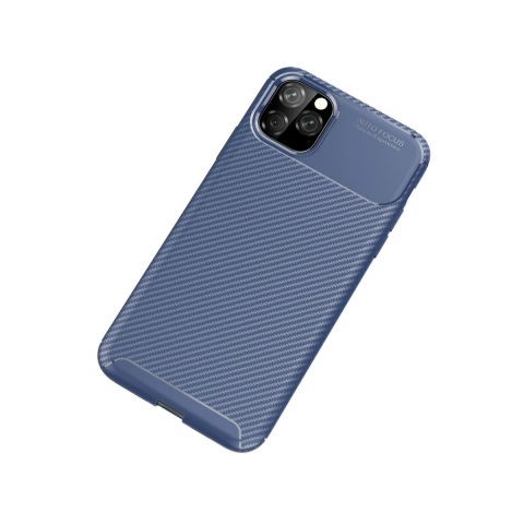 Apple İphone 11 Pro Max Kılıf Auto Focus Karbon Kapak - Lacivert