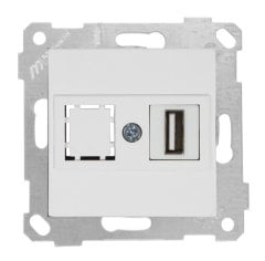 Mutlusan Rita Mek Tuş Data Priz i 1*Usb Beyaz 2200 455 0101