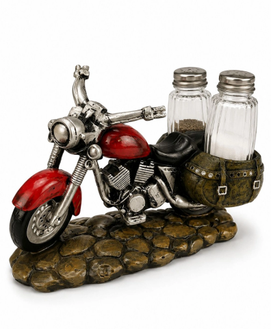 Polyester Motosiklet Figürlü Tuzluk Biberlik Seti Alk5614