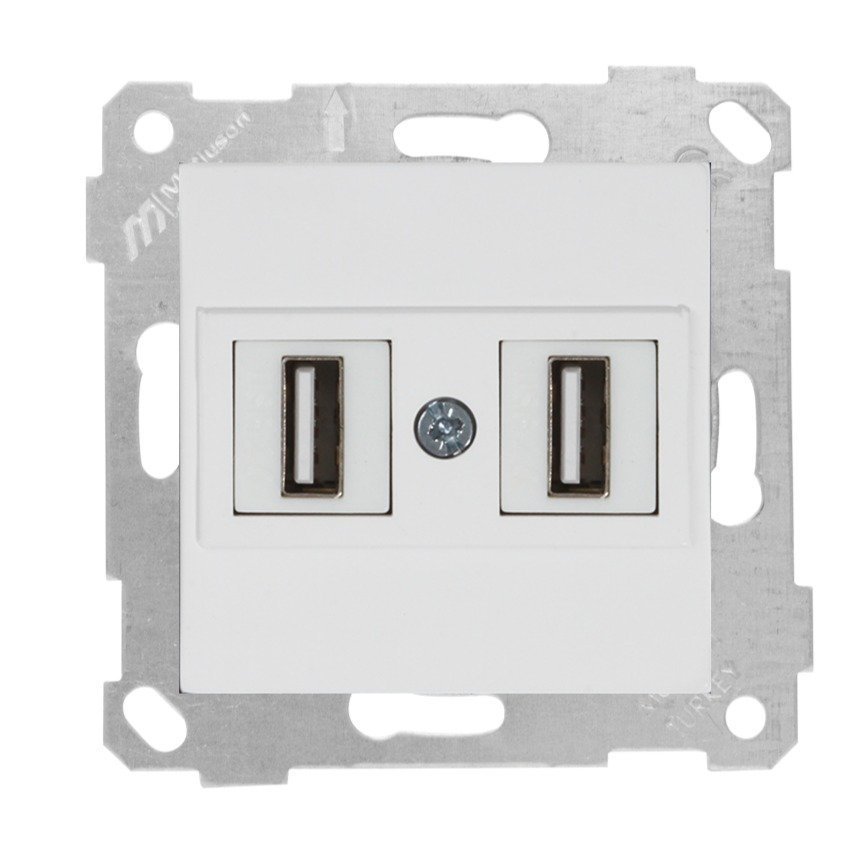 Mutlusan Rita Mek Tuş Data Priz i 2*Usb Beyaz 2200 456 0101