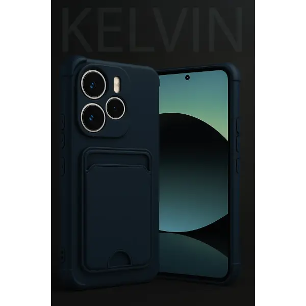 Xiaomi Redmi Note 14 4G Kelvin Kartvizitli Silikon - Koyu Yeşil