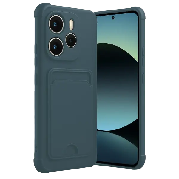 Xiaomi Redmi Note 14 4G Kelvin Kartvizitli Silikon - Koyu Yeşil