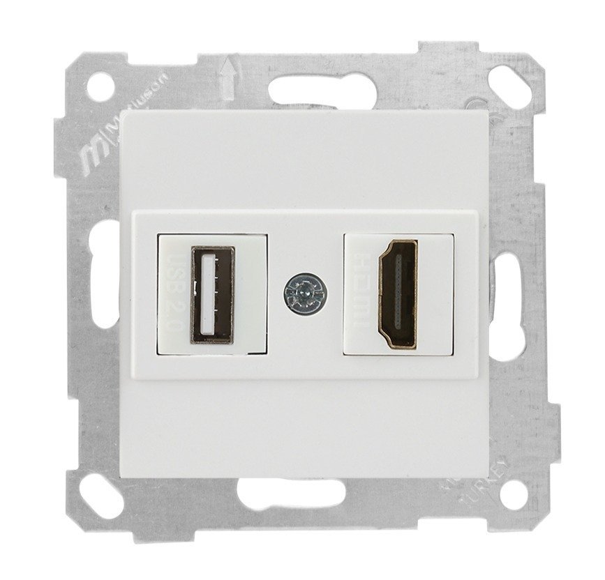 Mutlusan Rita Mek Tuş Data Priz i 1*Usb/1*Hdmı Beyaz 2200 459 0101