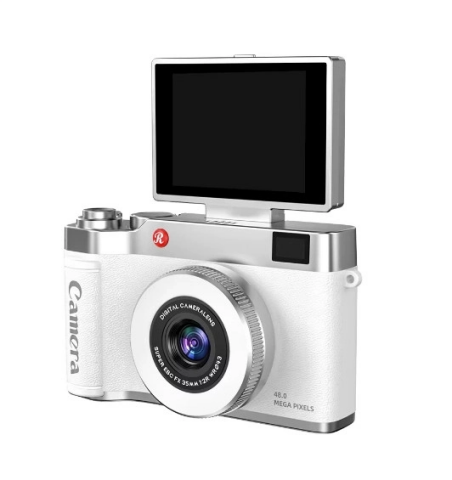 4k Çantalı Dijital Retro Video Kamera 48mp 16x Zoom Işıklı (32gb) Kart Dijital Fotoğraf Makinesi Beyaz