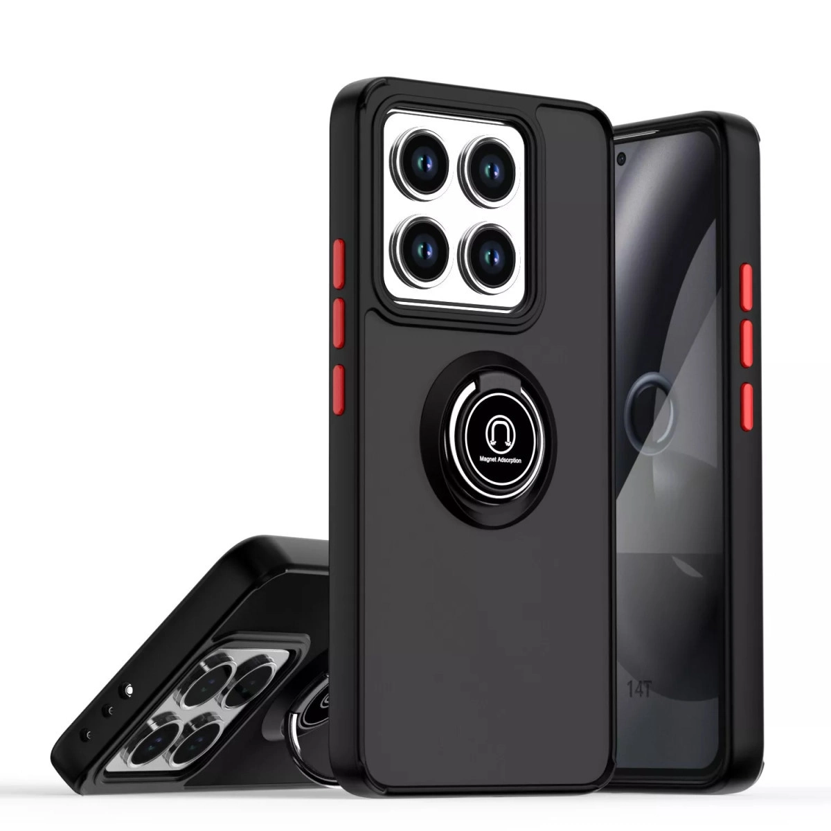 Xiaomi Mi 14t Montreal Yüzüklü Silikon Kapak - Siyah