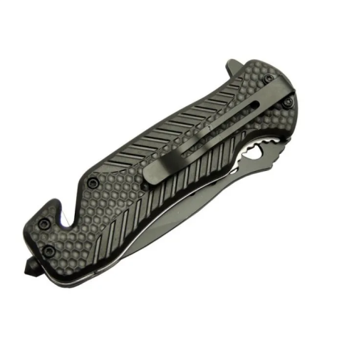 Kurtarma Çakısı Kırmızı 22 Cm Yarı Otomatik , Kemerlikli