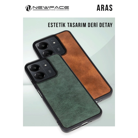 Xiaomi Redmi Note 14 4g Kılıf Aras Deri Kapak - Açık Yeşil