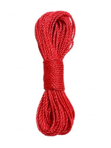 20 Metre Kırmızı Naylon İp 3 mm, Çok Amaçlı Dayanıklı Çamaşır İpi