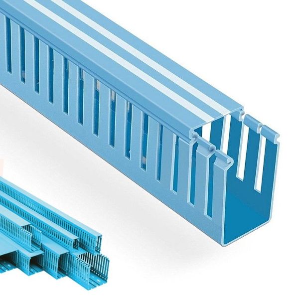 Mutlusan 40X80 Kablo Kanalı Yapışkan Bantlı Delikli Mavi Boy 1Mt.