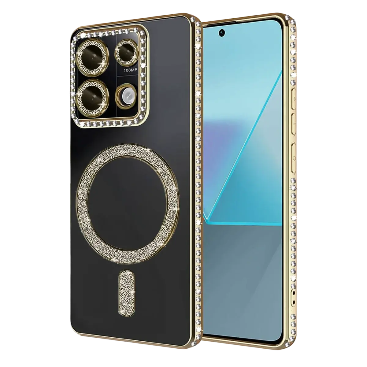 Xiaomi Redmi 13C Joke Simli Magneticsafe Kılıf - Gold