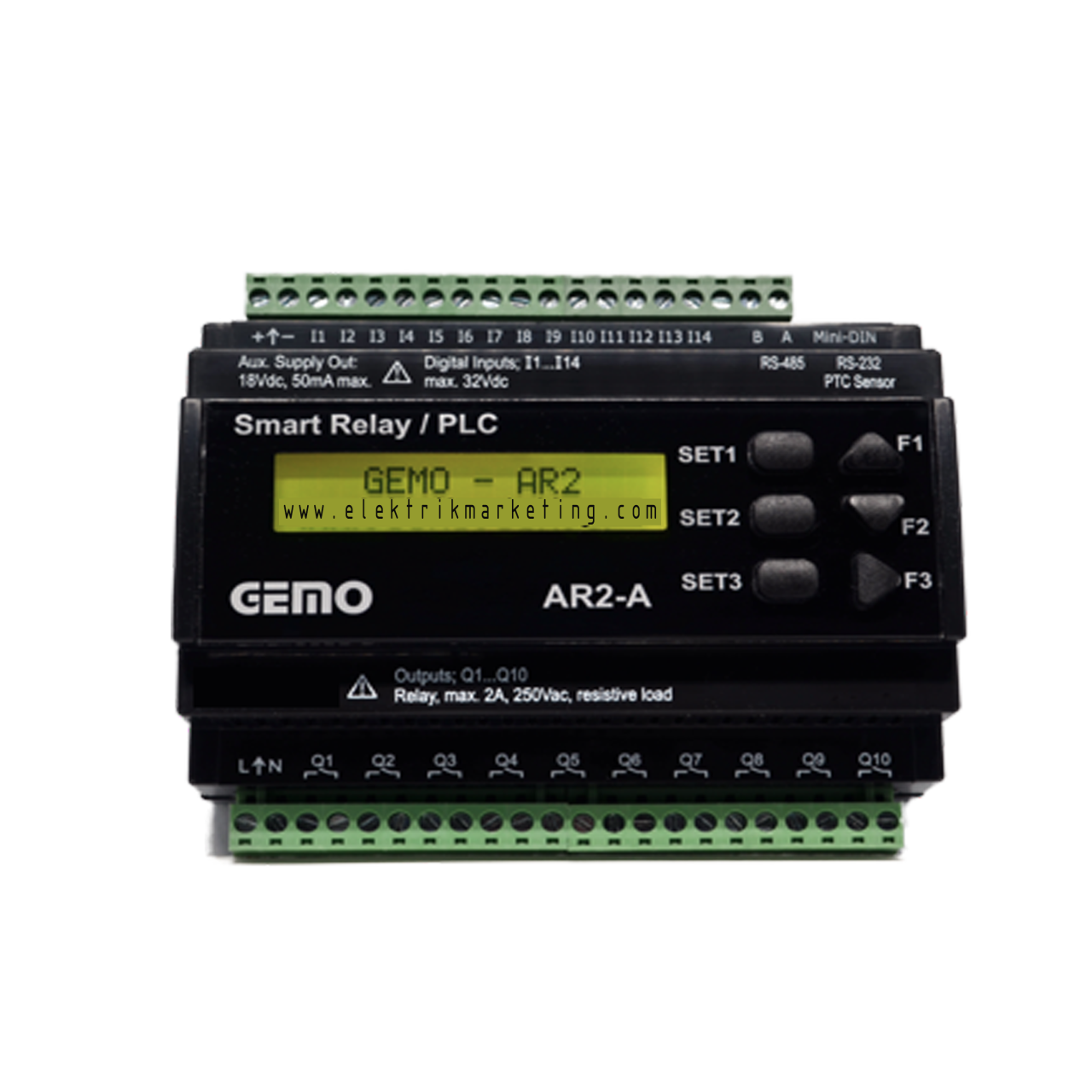 Gemo AR2-A-24VDC-14D-TR-RTC Plc Röle CPU Ladder Ray Tipi