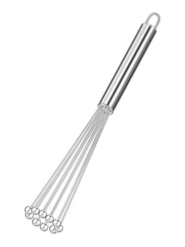 Paslanmaz Çelik Yumurta Çırpıcı 25-30 cm Uzun Saplı, Tek Parça Paslanmaz Çelik Boncuk Çırpıcı