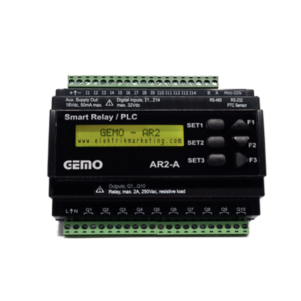Gemo AR2-A-24VDC-12D2A Plc Röle CPU Ladder Ray Tipi