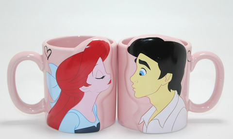 Küçük Deniz Kızı Ariel Ve Prens Eric 3d Çift Kupa Bardak Seti Alk4537