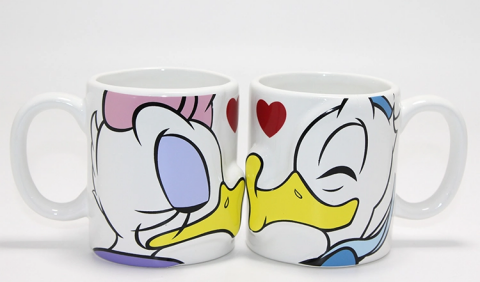 Donald Ve Daisy Duck 2'li Öpüşen Çift Kupa Bardak Seti Alk4539