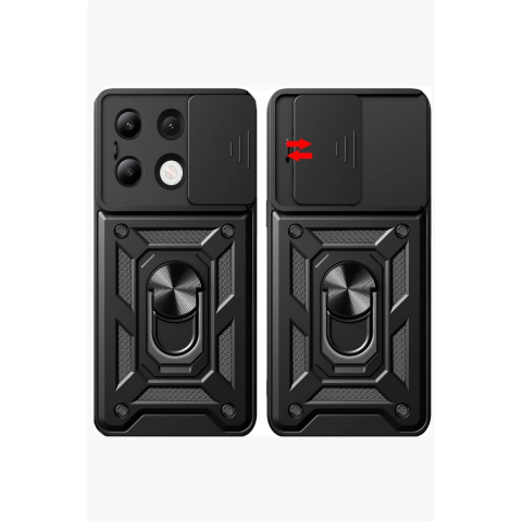 Xiaomi Redmi Note 13 4g Kılıf Pars Lens Yüzüklü Silikon - Kırmızı