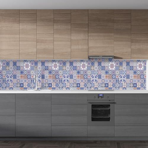 Mutfak Tezgah Arası Folyo Fayans Kaplama Folyosu İspanyol Seramik Desen 60x400 CM