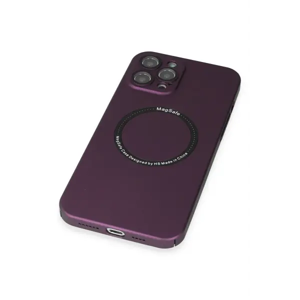 Apple iPhone 12 Pro Kılıf Jack Magneticsafe Lens Silikon - Mürdüm