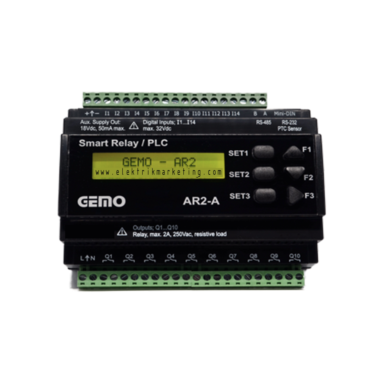 Gemo AR2-A-230VAC-12D2A-RTC Plc Röle CPU Ladder Ray Tipi