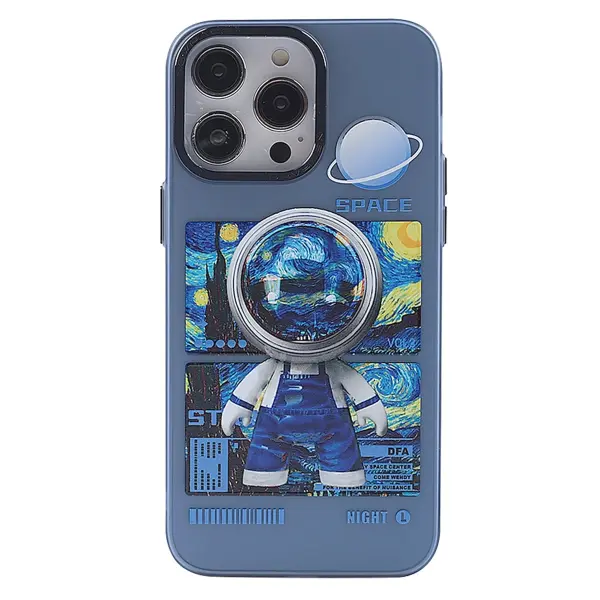 Apple iPhone 14 Pro Kılıf Prada Desenli Kapak - Prada Mavi - 1