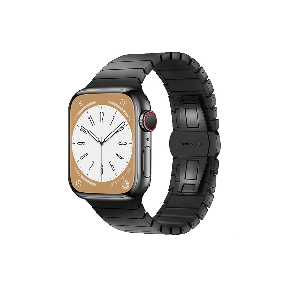 Apple Watch 38mm Kr413 Fine Steel Kordon (SAAT DEĞİLDİR) - Siyah