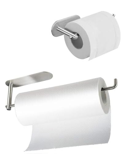 Paslanmaz Çelik Yapışkanlı, Tuvalet Kağıtlığı Set, Montaj - Vida, Kağıt Havluluk -, - Anında Kolay, Yok !