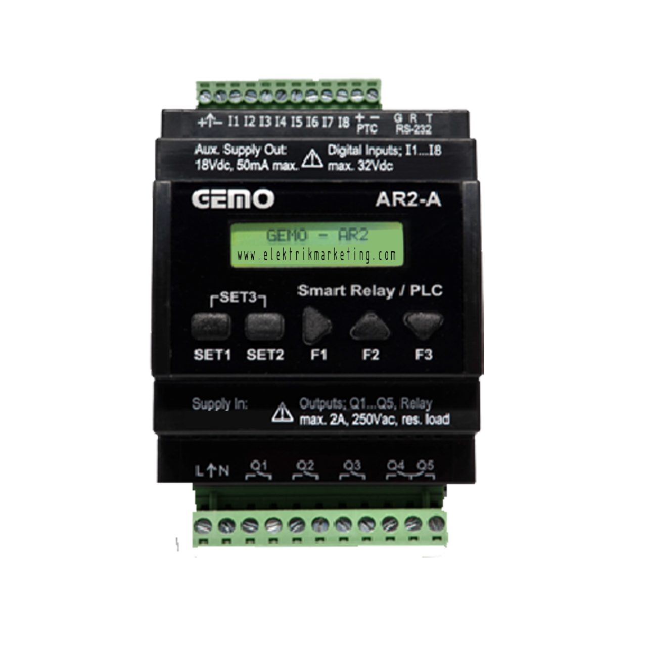 Gemo AR2-A-230VAC-8D Plc Röle CPU Ladder Ray Tipi