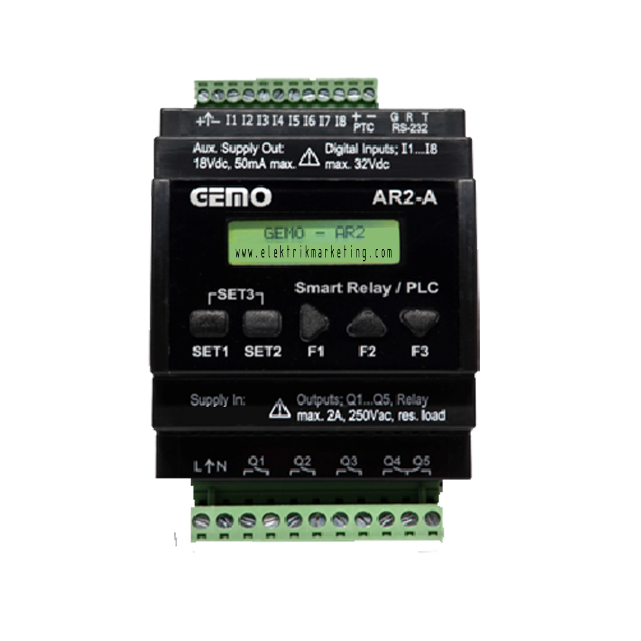 Gemo AR2-A-230VAC-8D-RTC Plc Röle CPU Ladder Ray Tipi