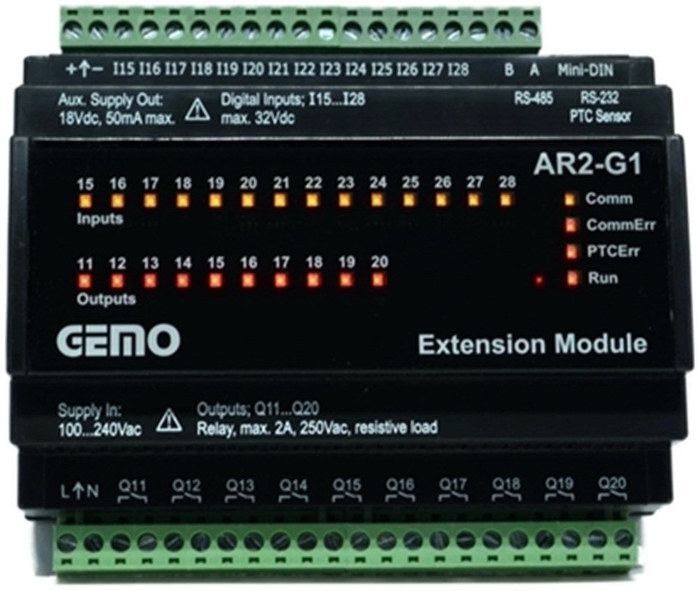 Gemo AR2-G1-24VDC-14D-TR Plc Genişleme Modülü Ray Tipi