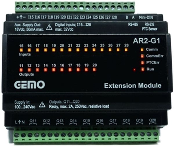 Gemo AR2-G1-24VDC-14D-TR Plc Genişleme Modülü Ray Tipi