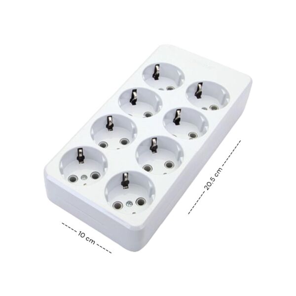 8'li Kablosuz Grup Priz – Topraklı Klemensli, 16A 250V, 2P+N, Yerli Üretim, Kablosuz Uzatma Priz (Ürün Kodu: 980100)