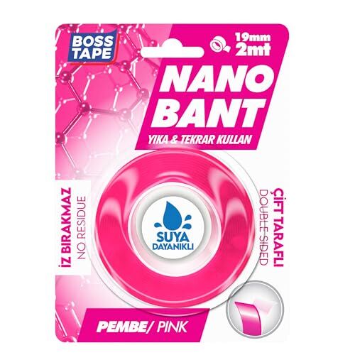 Nano Bant Pembe Çift Taraflı mt, 19 mm x 2