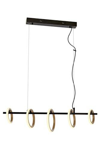AV-60359-5Y-Bsy Sarı/Siyah Boyalı Modern LED Metal Pleksi Avize 80x20 cm