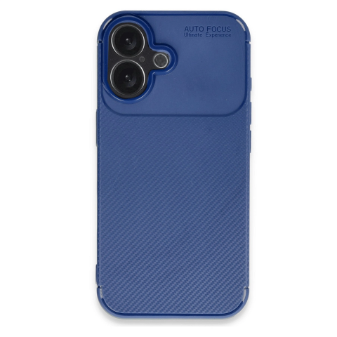 Apple İphone 16 Kılıf Auto Focus Karbon Kapak - Lacivert
