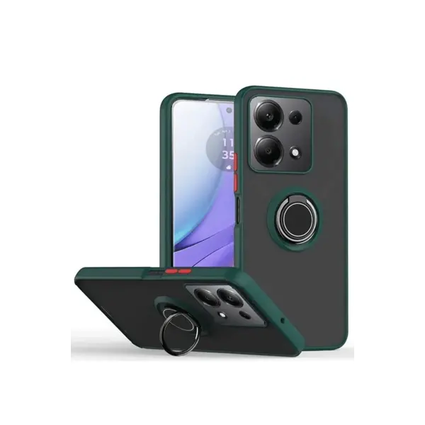 Xiaomi Redmi Note 13 Pro 4G Montreal Yüzüklü Silikon Kapak - Yeşil