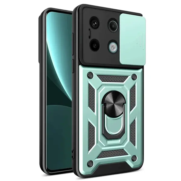 Xiaomi Redmi Note 13 Pro 4G Pars Lens Yüzüklü Silikon - Yeşil