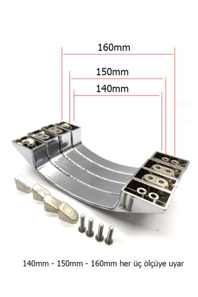 Cam Duşakabin Ay Kulp, 140 mm, 150 mm veya 160 mm, 2 Kapaklık, ayk-02