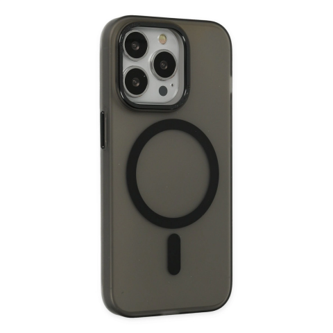 Apple İphone 15 Pro Kılıf Lodos Magneticsafe Mat Kapak - Siyah