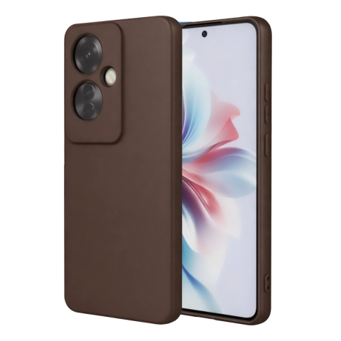 Oppo Reno 11f Kılıf First Silikon - Kahverengi