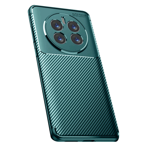 Realme 12 Pro Plus Kılıf Auto Focus Karbon Kapak - Koyu Yeşil