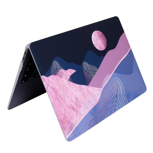 MacBook Pro 13 Dalga Desenli A1706 A1708 A1989 A2159 A2251 A2289 A2338 M1 M2 Uyumlu Pembe Kristal Sert Kılıf